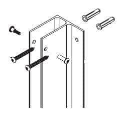 Bradley HDWP-A3FF Toilet Partition F Bracket at Wall Hardware Kit, Aluminum - TotalRestroom.com