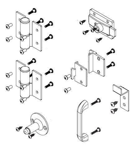 Bradley SD1-LHHC Toilet Partition ADA Door Hardware Kit, Left Hinge, Stainless Steel - TotalRestroom.com