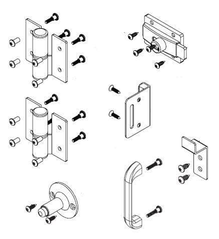 Bradley SD1-RHHCFS Toilet Partition Shoe & Mounting Kit for use with Bradley 1/2" Panels - TotalRestroom.com