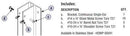 Bradley HDWP-A0016 Toilet Partition Pilaster Bracket Hardware Kit, Aluminum for use with Bradley 1" Panels - TotalRestroom.com