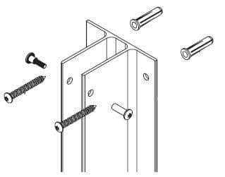 Bradley HDWP-A0057 Toilet Partition Urinal Privacy Screen Hardware Kit, Aluminum for use with Bradley 1