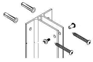 Bradley HDWC-S0057 Toilet Partition Urinal Screen Kit, Stainless Steel - TotalRestroom.com