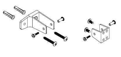 Bradley HDWT-Z2PE Toilet Partition End Panel Hardware Kit for use with Bradley 1" Panels - TotalRestroom.com