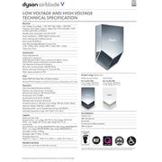 Dyson Airblade V (AB12) Automatic Hand Dryer, ABS White, Updated Part Number: HU02