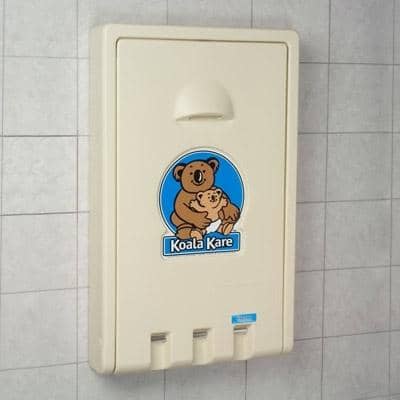 Koala Kare KB101-00 Vertical Baby Changing Station, Wall-Mounted, Cream - TotalRestroom.com