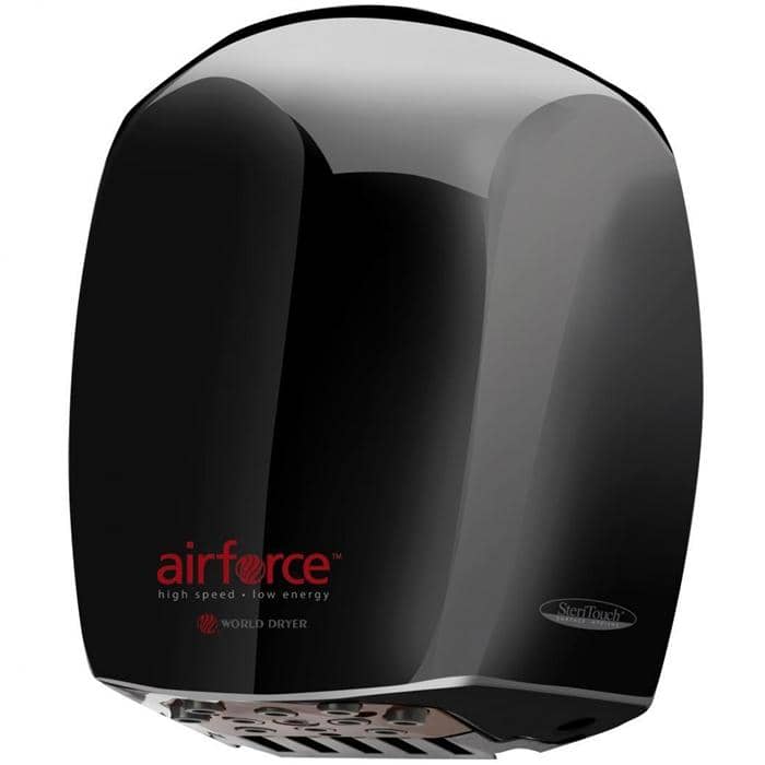 World Dryer Airforce J-162 High Efficiency Hand Dryer, Black - TotalRestroom.com