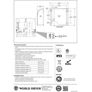 World Dryer SLIMdri(TM) L-974 Hand Dryer, White Aluminum, Universal, Updated Part Number: L-974A