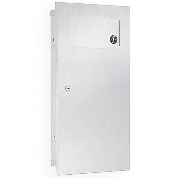Bradley 3257-000000 Commercial Restroom Sanitary Waste Bin, 2.8 Gallon, Surface-Mounted, 14-1/2