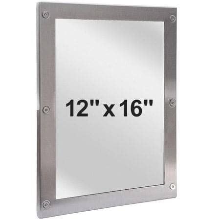 Bradley SA03-000005 Security Mirror, 12" W x 16" H, Front Mounted, Stainless Steel w/ Satin Finish - TotalRestroom.com