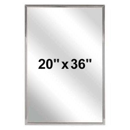Bradley 780-020360 Commercial Restroom Mirror, Angle Frame, 20" W x 36" H, Stainless Steel w/ Satin Finish - TotalRestroom.com