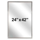 Bradley 780-024420 Commercial Restroom Mirror, Angle Frame, 24" W x 42" H, Stainless Steel w/ Satin Finish - TotalRestroom.com