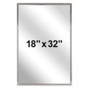 Bradley 780-018320 Commercial Restroom Mirror, Angle Frame, 18" W x 32" H, Stainless Steel w/ Satin Finish - TotalRestroom.com