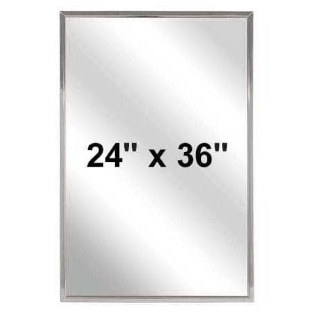 Bradley 780-024360 Commercial Restroom Mirror, Angle Frame, 24" W x 36" H, Stainless Steel w/ Satin Finish - TotalRestroom.com