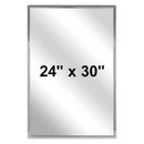Bradley 781-024300 Commercial Restroom Mirror, Channel Frame, 24" W x 30" H, Stainless Steel w/ Bright-Polished Finish - TotalRestroom.com
