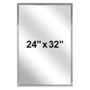 Bradley 781-024320 Commercial Restroom Mirror, Channel Frame, 24" W x 32" H, Stainless Steel w/ Bright-Polished Finish - TotalRestroom.com