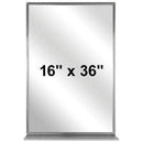 Bradley 7805-016360 Commercial Restroom Mirror, Angle Frame, 16" W x 36" H, Stainless Steel w/ Satin Finish - TotalRestroom.com