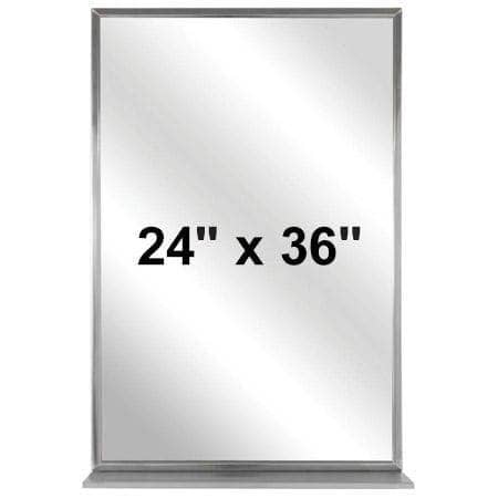 Bradley 7815-024362 Commercial Restroom Mirror w/ Shelf, Channel Frame, 24" W x 36" H, Stainless Steel w/ Bright-Polished Finish - TotalRestroom.com