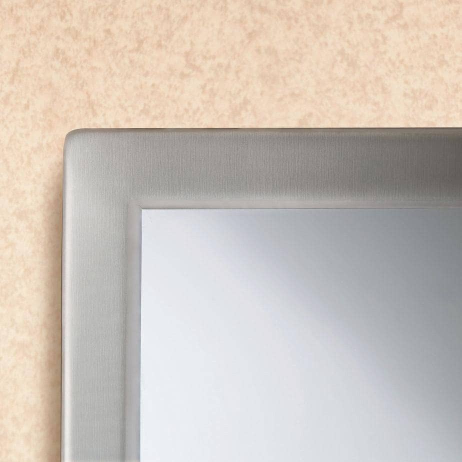 Bobrick B-2902460 Public Restroom Mirror Shelf, Angle Frame, 24" W x 36" H, Stainless Steel w/ Satin Finish - TotalRestroom.com