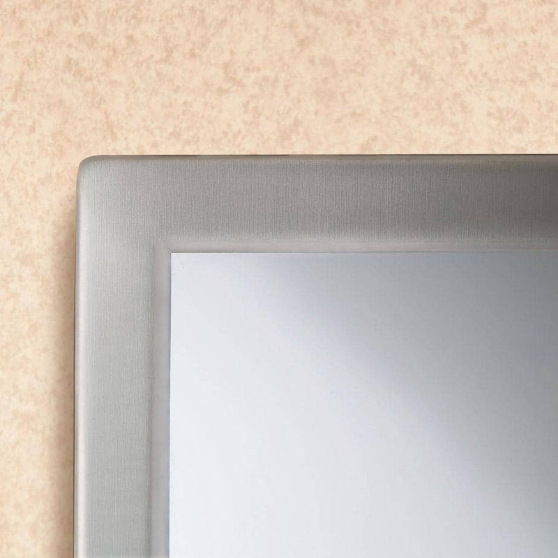 Bobrick B-2902460 Public Restroom Mirror Shelf, Angle Frame, 24" W x 36" H, Stainless Steel w/ Satin Finish - TotalRestroom.com