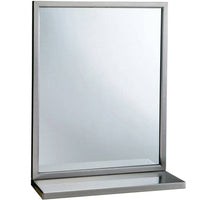 Bobrick B-2921836 Commercial Restroom Mirror w/ Shelf, Angle Frame, 18