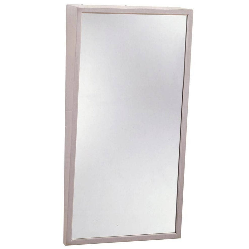 Bobrick B-2931830 Commercial Restroom Tilt Mirror, Angle Frame, 18" W x 30" H, Stainless Steel w/ Satin Finish - TotalRestroom.com