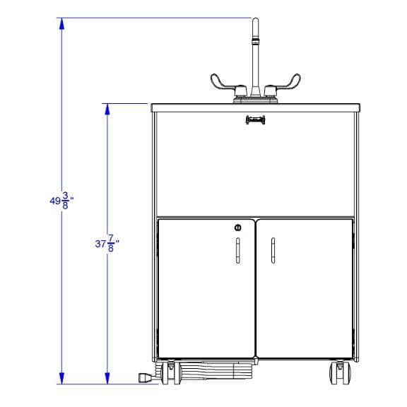 Jonti-Craft 1372JC, 38" Adult Height Portable Sink, Plastic Sink Basin