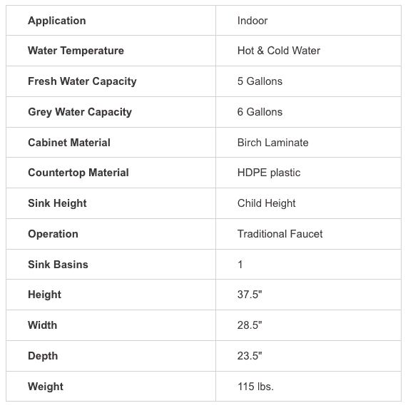 Jonti-Craft 1370JC, 26" Child Height Portable Sink, Plastic Sink Basin