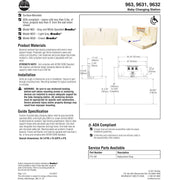 Bradley 963-000000 Baby Changing Station, Surface-Mounted, Plastic