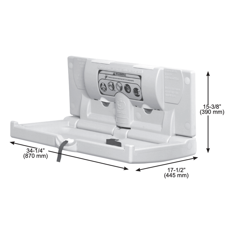 Bradley 963-000000 Baby Changing Station, Surface-Mounted, Plastic