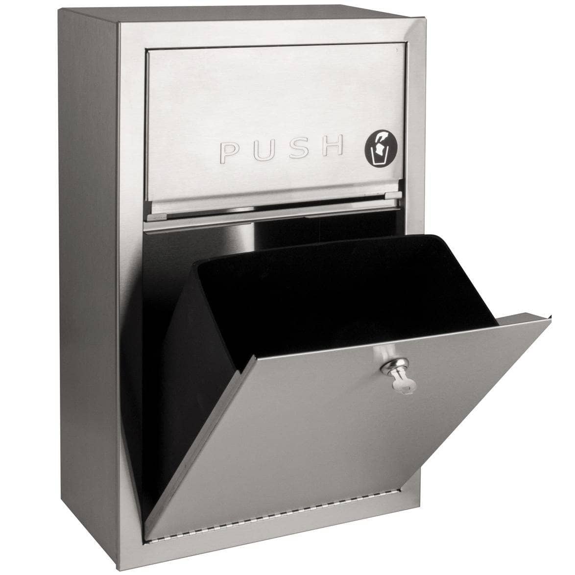 Bradley 369-11 Commercial Restroom Waste Receptacle, 1.7 Gallon, Surface-Mounted, 12-3/4