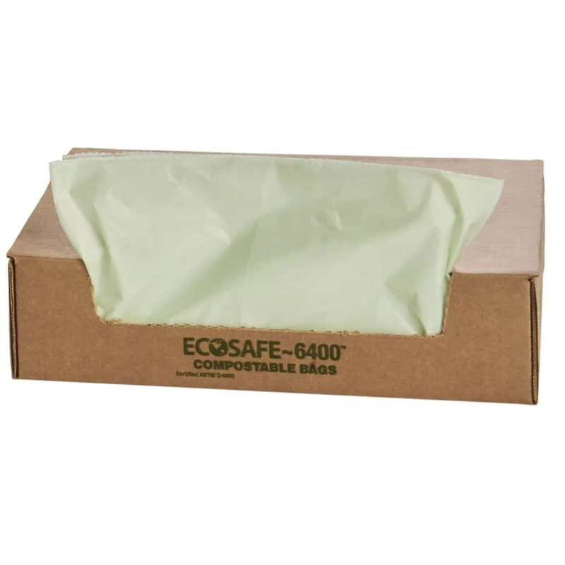 Stout Ecosafe-6400 Bags, 48 Gal, 0.85 Mil, 42" X 48", Green, 40/Box - STOE4248E85