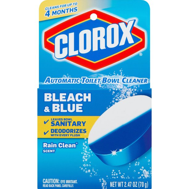 Clorox Bleach And Blue Automatic Toilet Bowl Cleaner, Rain Clean, 2.47 Oz Tablet, 12/Carton - CLO30176CT