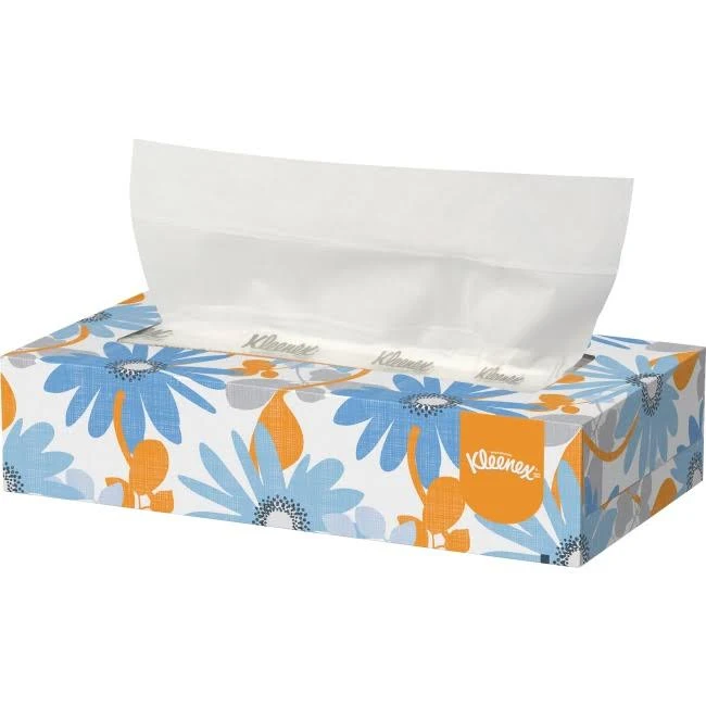 Kleenex White Facial Tissue, 2-Ply, White, Pop-Up Box, 125 Sheets/Box - KCC21606BX