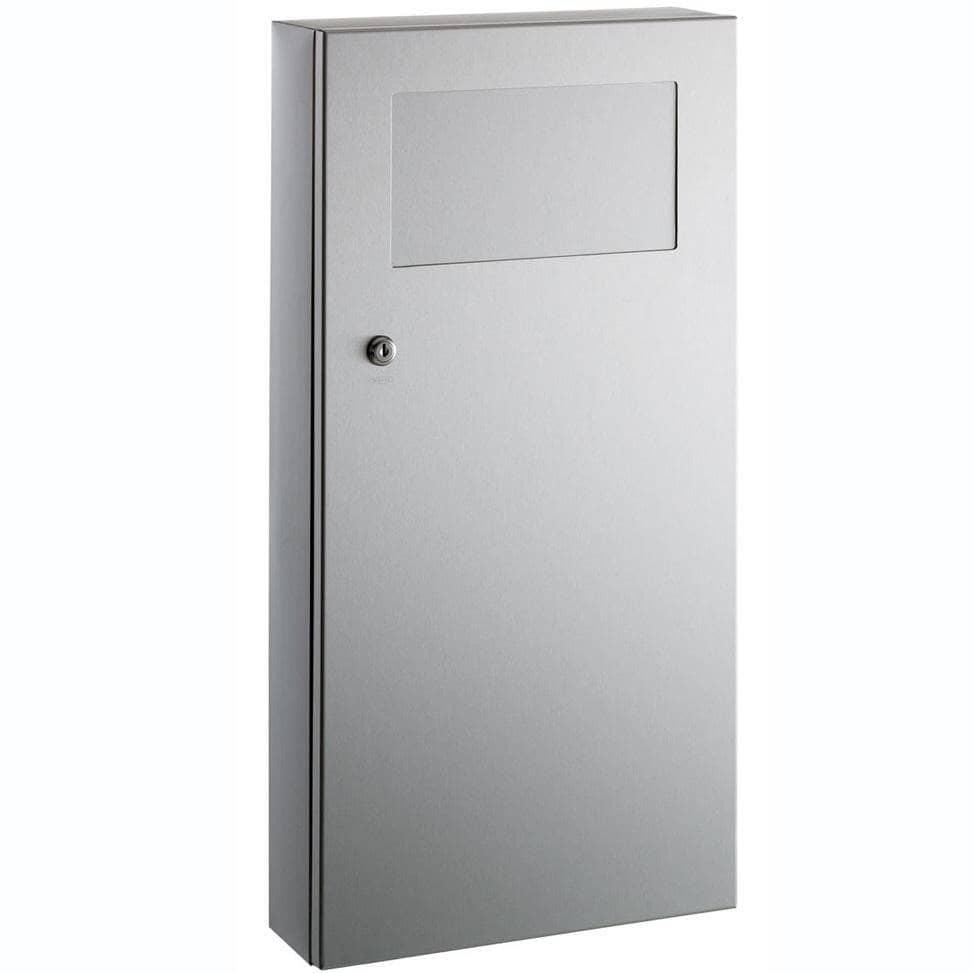 Bobrick B-35639 Commercial Restroom Sanitary Waste Bin, 11 L, Surface-Mounted, 14-3/16