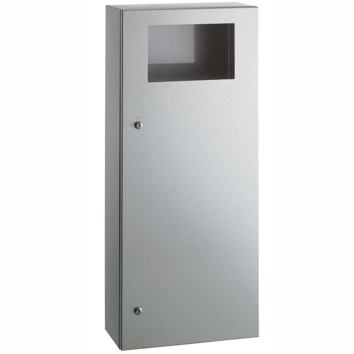 Bobrick B-35649 Commercial Restroom Sanitary Waste Bin, 45 L, Surface-Mounted, 17-3/8