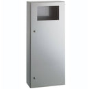 Bobrick B-35649 Commercial Restroom Sanitary Waste Bin, 45 L, Surface-Mounted, 17-3/8" W x 40-1/8" H, 8-7/16" D, Stainless Steel - TotalRestroom.com