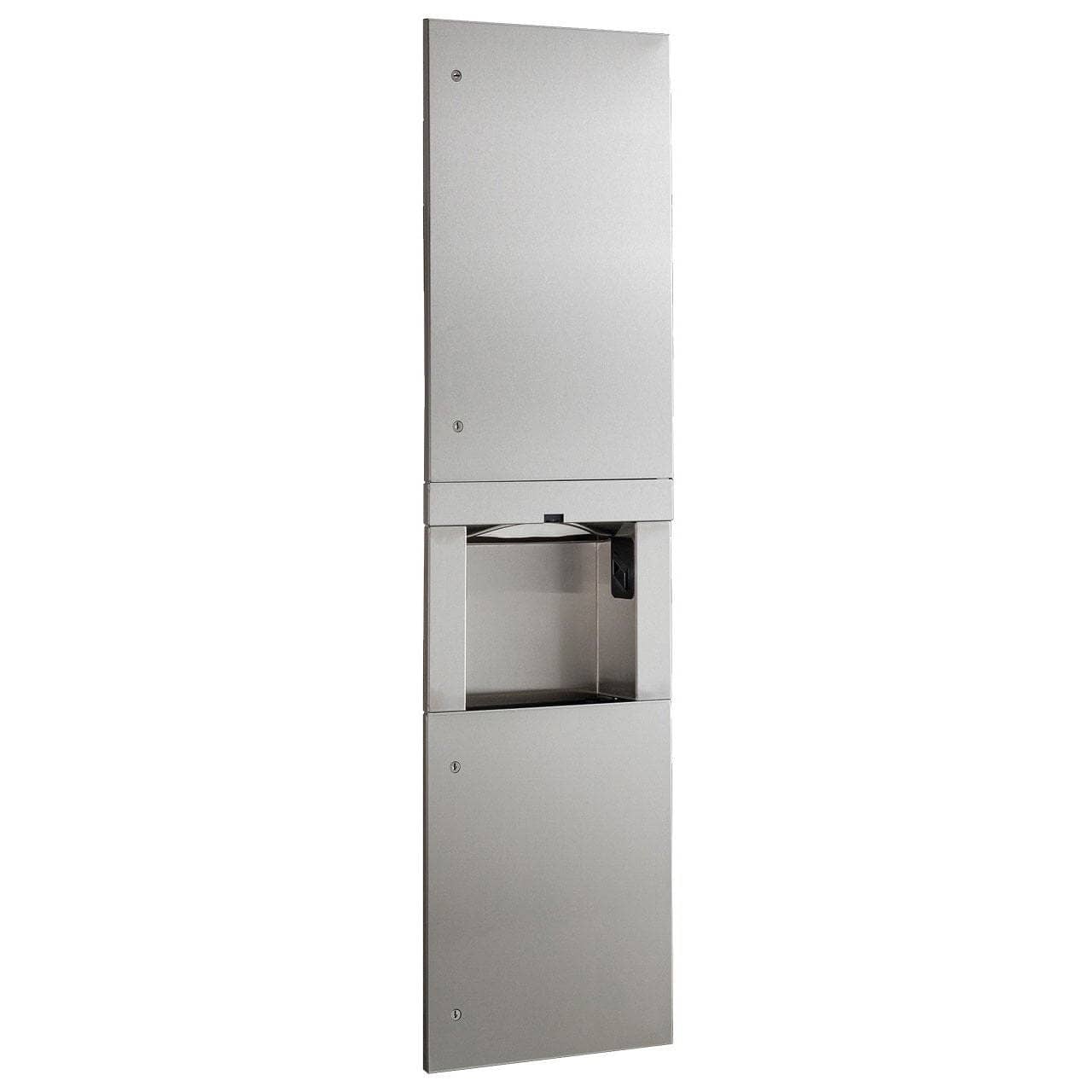Bobrick B-38030 Automatic Commercial Paper Towel Dispenser/Hand Dryer/Waste Receptacle, Recessed-Mounted, Stainless Steel - TotalRestroom.com