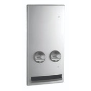 Bobrick B-4706C Commercial Restroom Sanitary Napkin/ Tampon Dispenser, Free-Operated, Recessed-Mounted, Stainless Steel