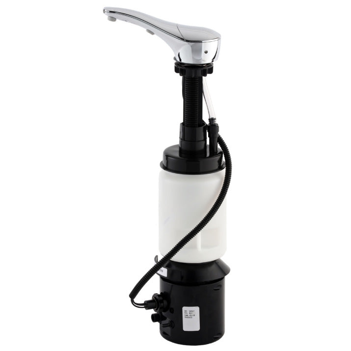 Bobrick B-855 Commercial Liquid Soap Dispenser, Countertop Mounted, Touch-Free, Polished Brass w/ Nickel Finish - 6.75" Spout Length