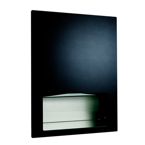 ASI 6457-41 Piatto Recessed Paper Towel Dispenser, Black Phenolic Door