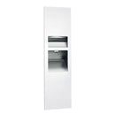 ASI 64672-1-00 Piatto Recessed 3-In-1 Paper Towel Dispenser, Hand Dryer and Waste Receptacle, 110-120V, White Phenolic Door