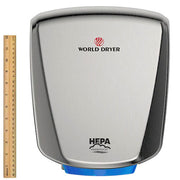 World Dryer VERDEdri Q-973A Surface-Mounted ADA Hand Dryer, Brushed Stainless Steel, Updated Part Number: Q-973A2