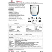 World Dryer VERDEdri Q-973A Surface-Mounted ADA Hand Dryer, Brushed Stainless Steel, Updated Part Number: Q-973A2