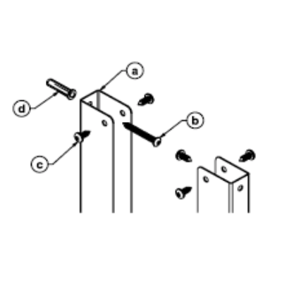 Bradley HDWT-S0475-47 Toilet Partition Divider/End Panel Hardware Kit