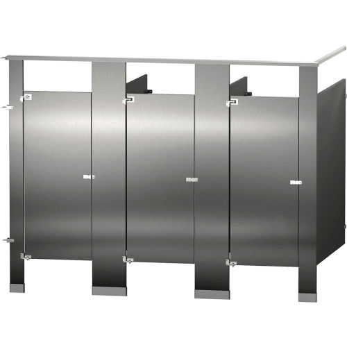 Hadrian Toilet Partition (Stainless Steel) 3 In Corner (108"W x 61 1/4"D) IC33660-SS-STAINLESS