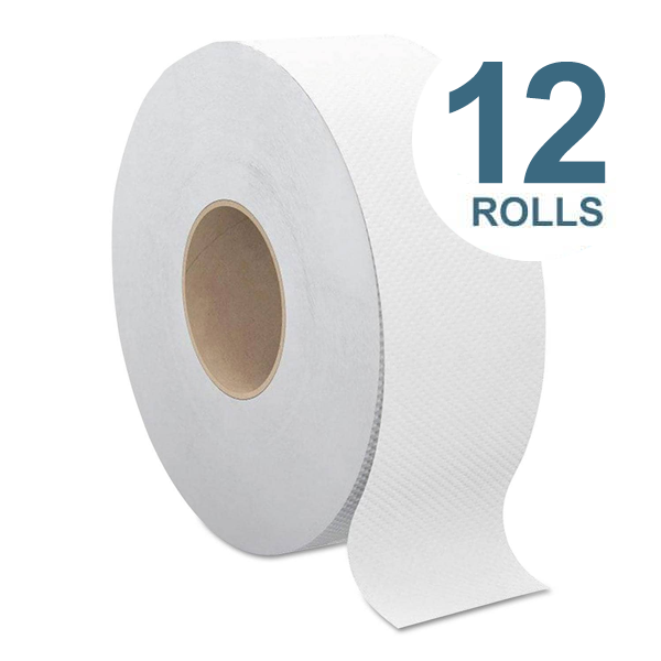 Cascades Select Jumbo Bath Tissue, Septic Safe, 2-Ply, White, 3.3" X 1000 Ft, 12 Rolls/Carton - CSDB140