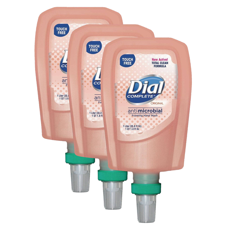 Dial Antibacterial Foaming Hand Wash Refill For Fit Touch Free Dispenser, Original, 1 L, 3/carton - DIA16674