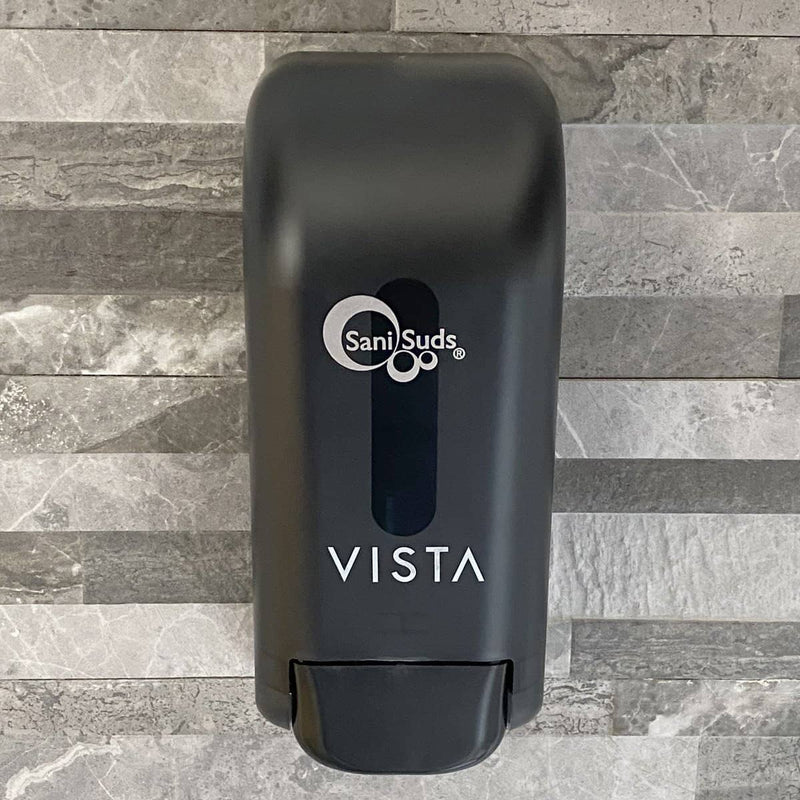 VISTA Sani Suds Manual Soap Dispenser, Black Translucent - SD1002 - TotalRestroom.com