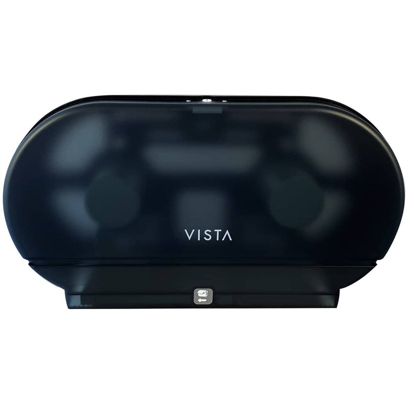 VISTA Double Jumbo TP Dispenser, Black Translucent - TP3002 - TotalRestroom.com