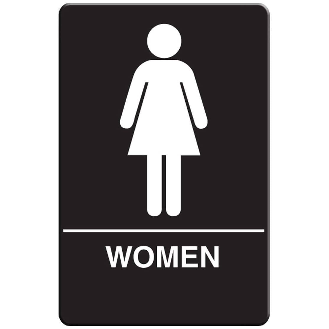 VISTA Women's Restroom Sign, Black - RS6002 - TotalRestroom.com